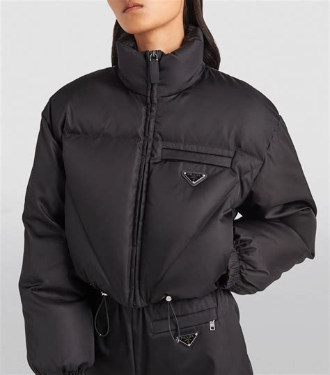 prada neoprene nylon jacket|prada black cropped puffer jacket.